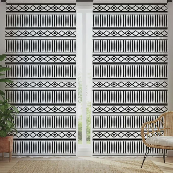 Tribal Geometric Window Curtain 