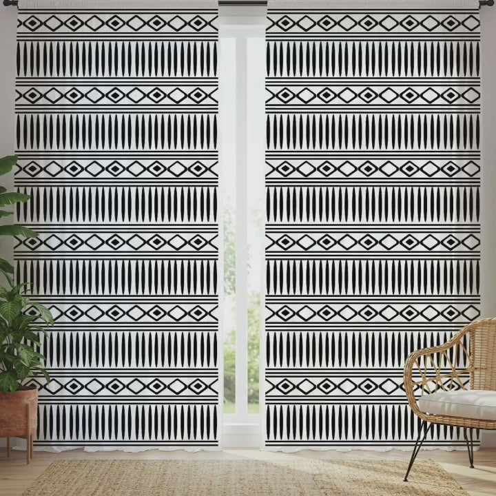Tribal Geometric Window Curtain 