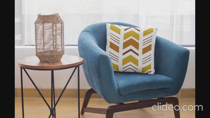 African Geometric Throw Pillow-White