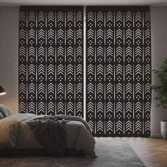 Mudcloth Arrow Pattern Window Curtain