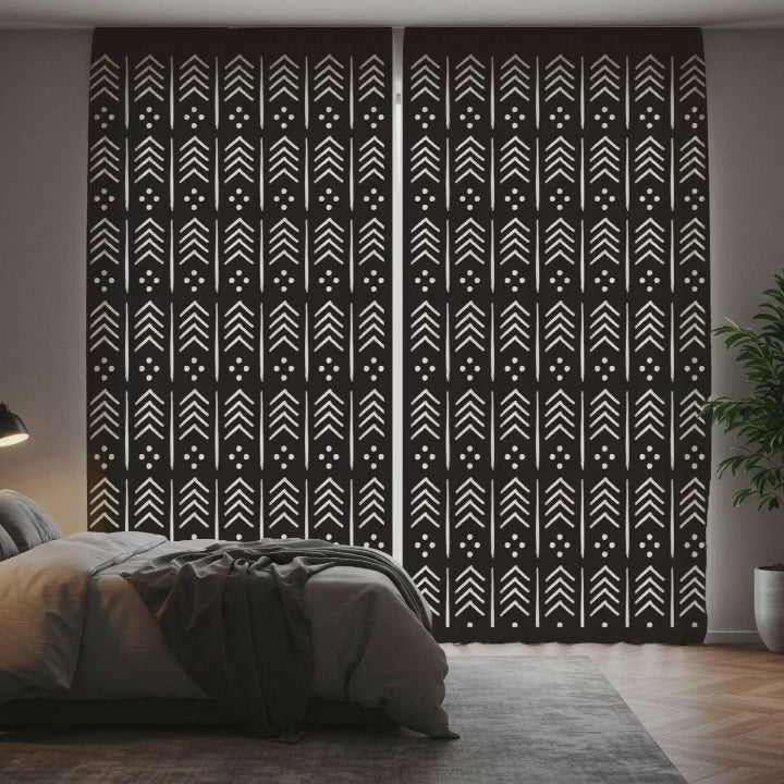Mudcloth Arrow Pattern Window Curtain