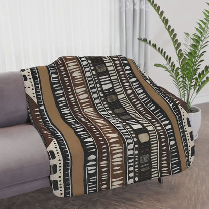 Mudcloth Pattern Sherpa Blanket