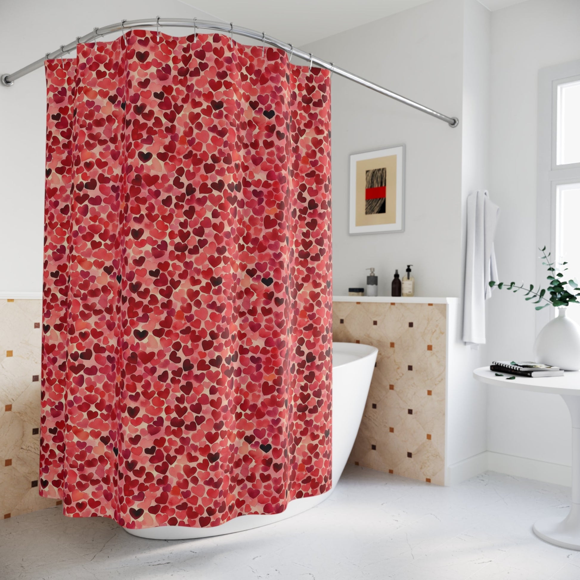 Red Hearts Shower Curtains - SANKTUARI DECOR
