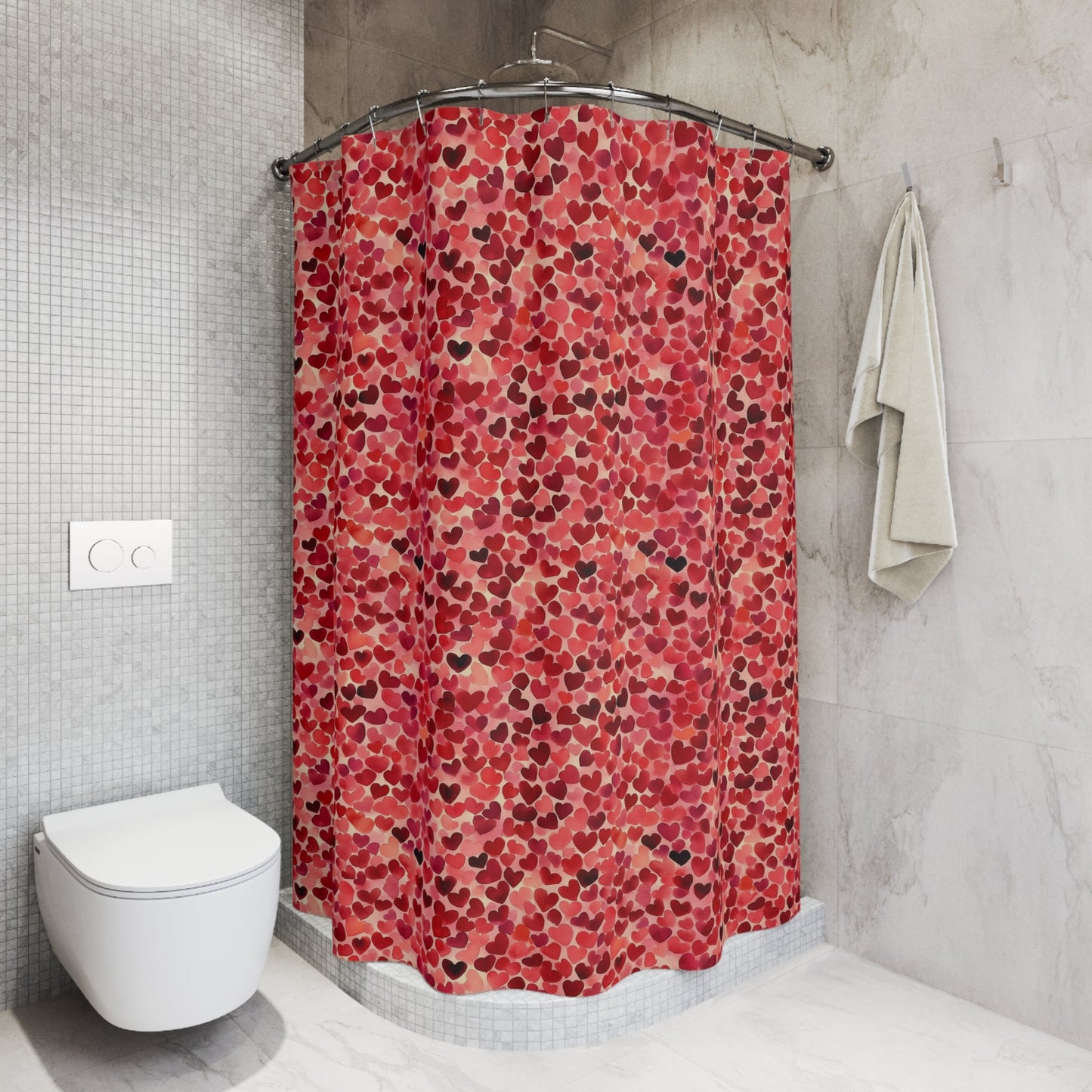 Red Hearts Shower Curtains - SANKTUARI DECOR