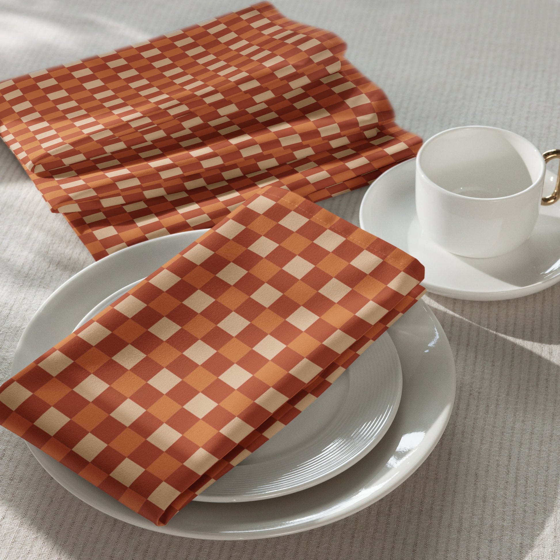 Rustic Checkered Napkins Set - SANKTUARI DECOR