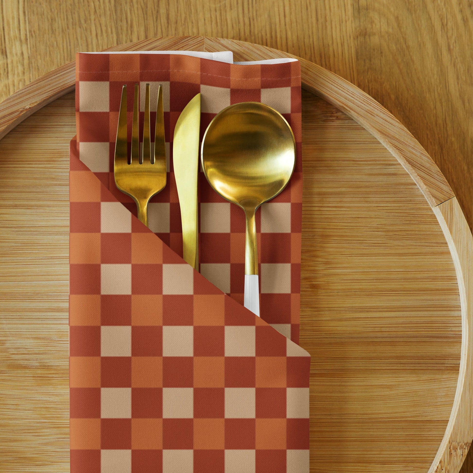 Rustic Checkered Napkins Set - SANKTUARI DECOR