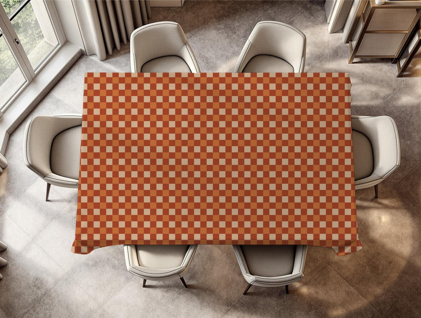 Rustic Checkered Tablecloth - SANKTUARI DECOR