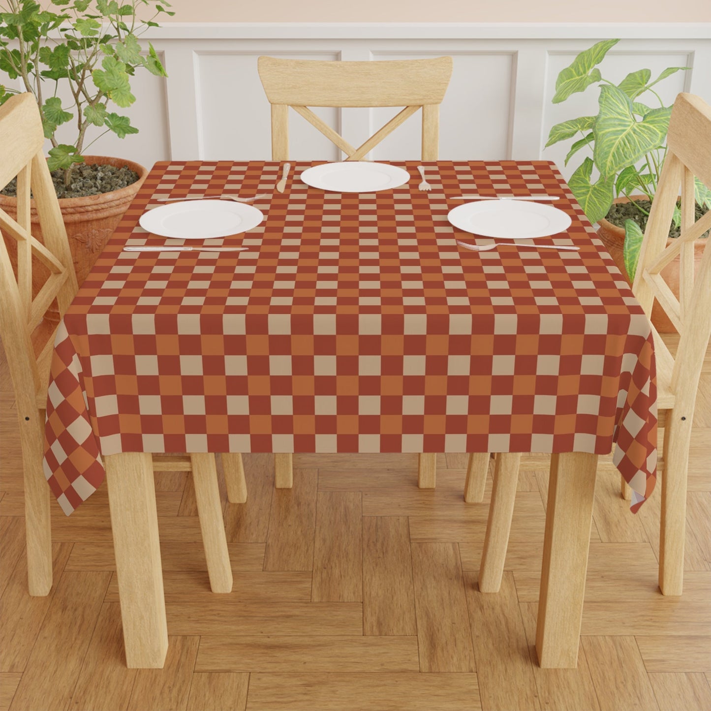 Rustic Checkered Tablecloth - SANKTUARI DECOR