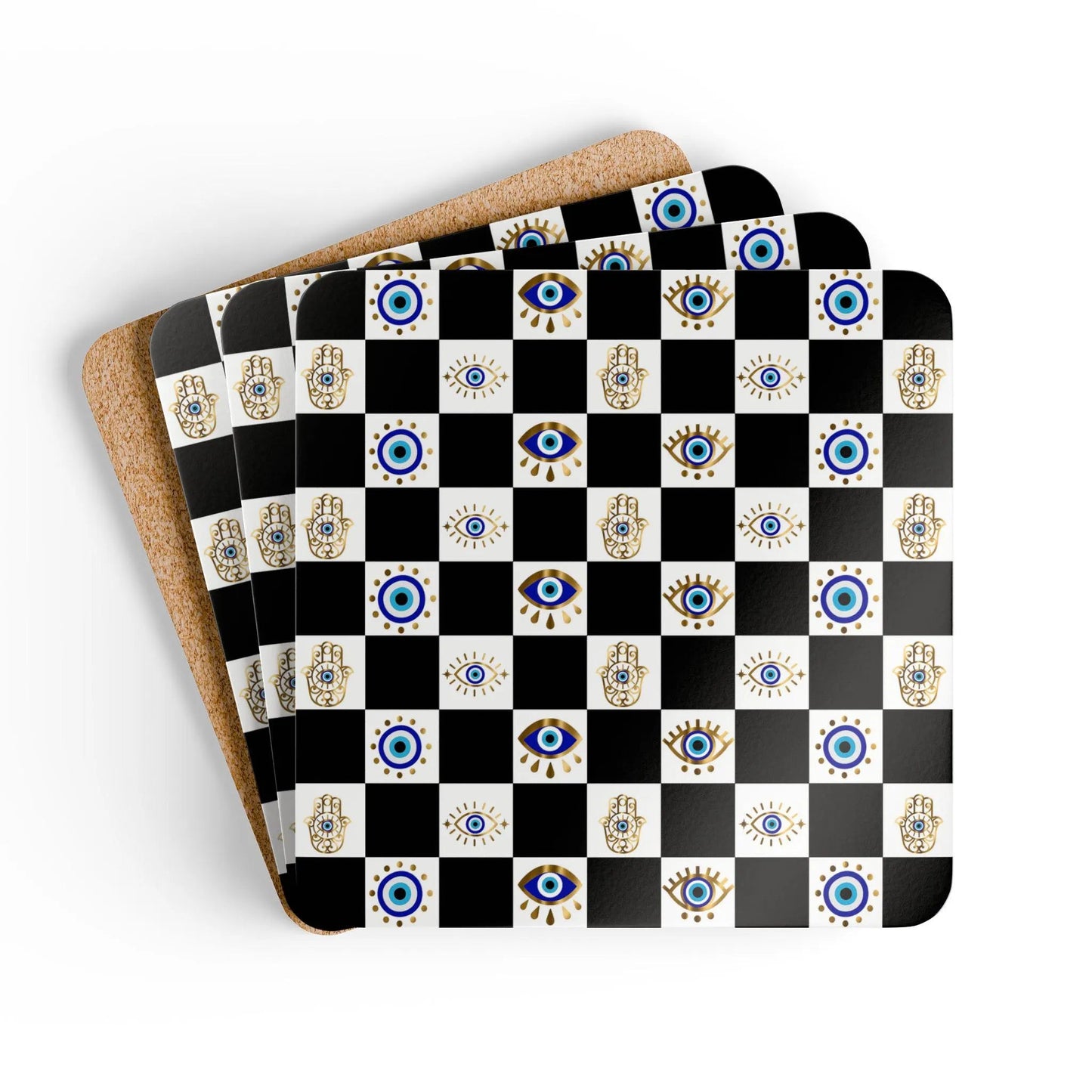 Spiritual Morning Protection Set | Evil Eye Doormat Mug Coaster Bundle - SANKTUARI DECOR