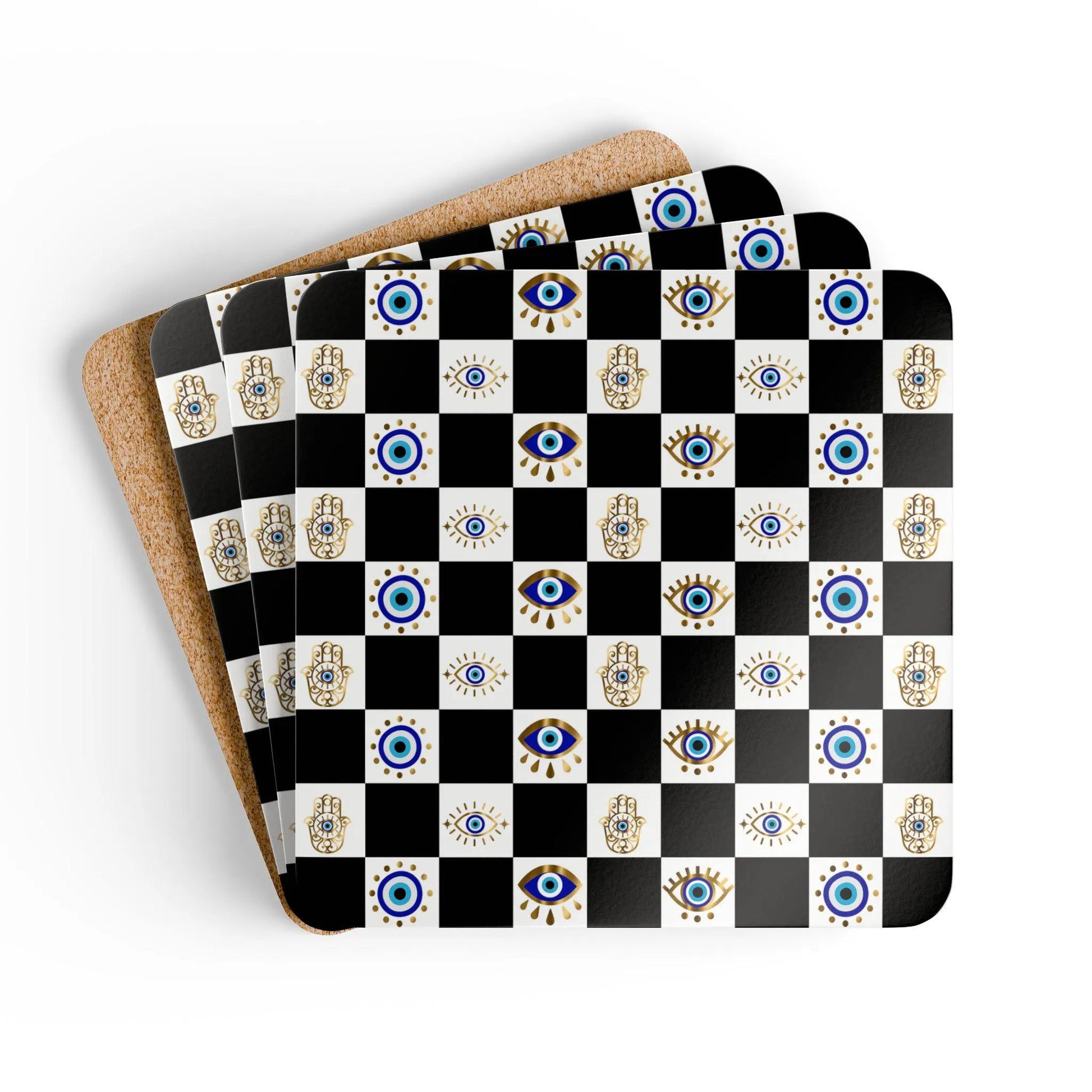Spiritual Morning Protection Set | Evil Eye Doormat Mug Coaster Bundle - SANKTUARI DECOR