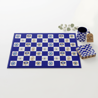 Spiritual Morning Protection Set | Evil Eye Doormat Mug Coaster Bundle - SANKTUARI DECOR