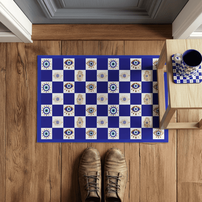 Spiritual Morning Protection Set | Evil Eye Doormat Mug Coaster Bundle - SANKTUARI DECOR