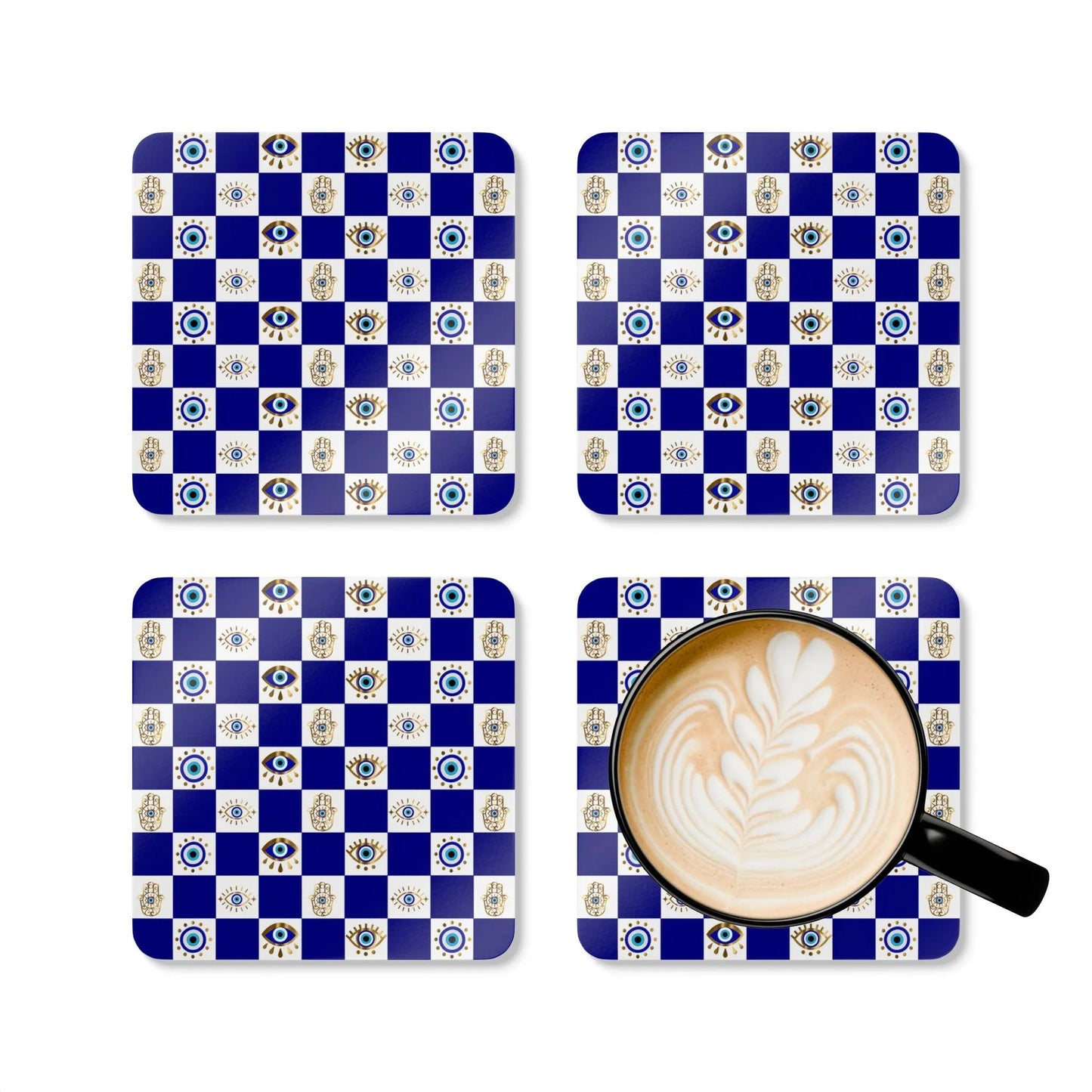 Spiritual Morning Protection Set | Evil Eye Doormat Mug Coaster Bundle - SANKTUARI DECOR