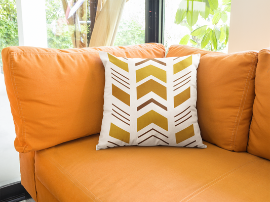 African Geometric Throw Pillow-White