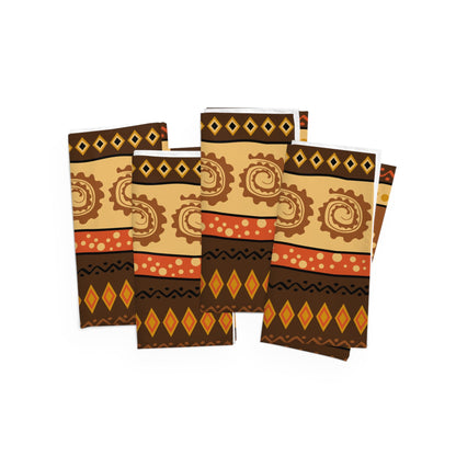 African mudcloth napkins with geometric tribal design for dining décor.