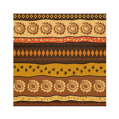 Bohemian napkins set featuring spiritual and ethnic patterns in earthy tones.