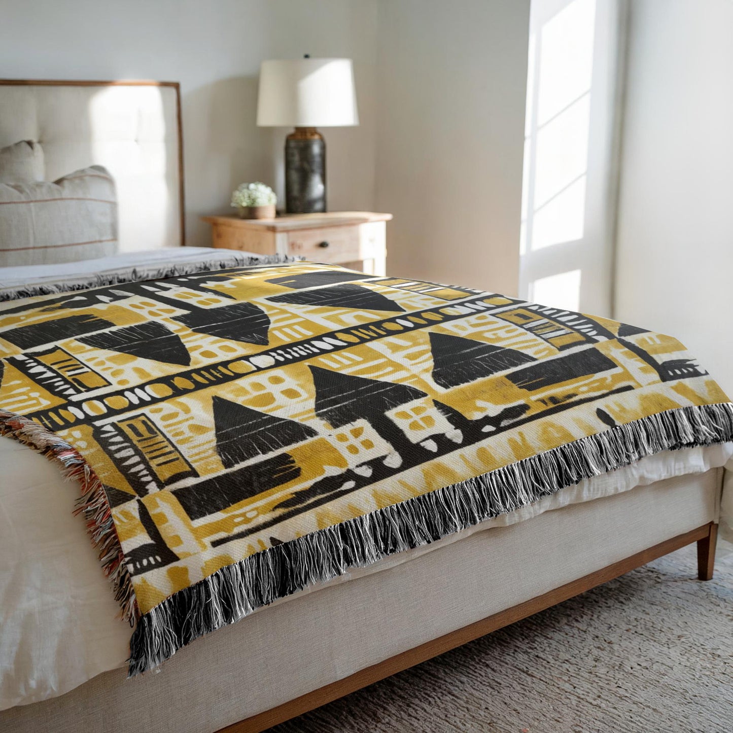 Tribal African Pattern Woven Blanket - SANKTUARI DECOR