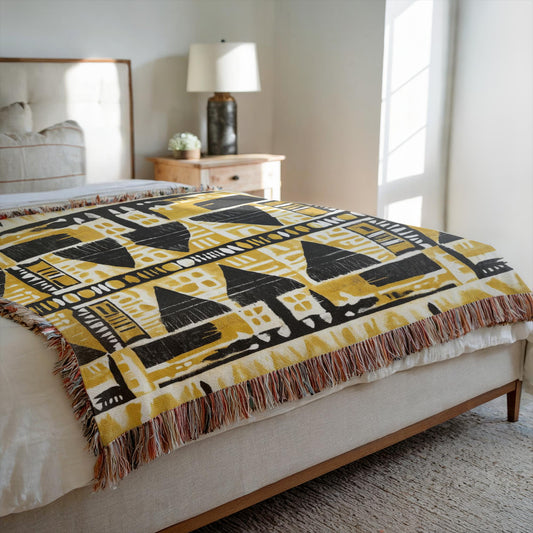 Tribal African Pattern Woven Blanket - SANKTUARI DECOR