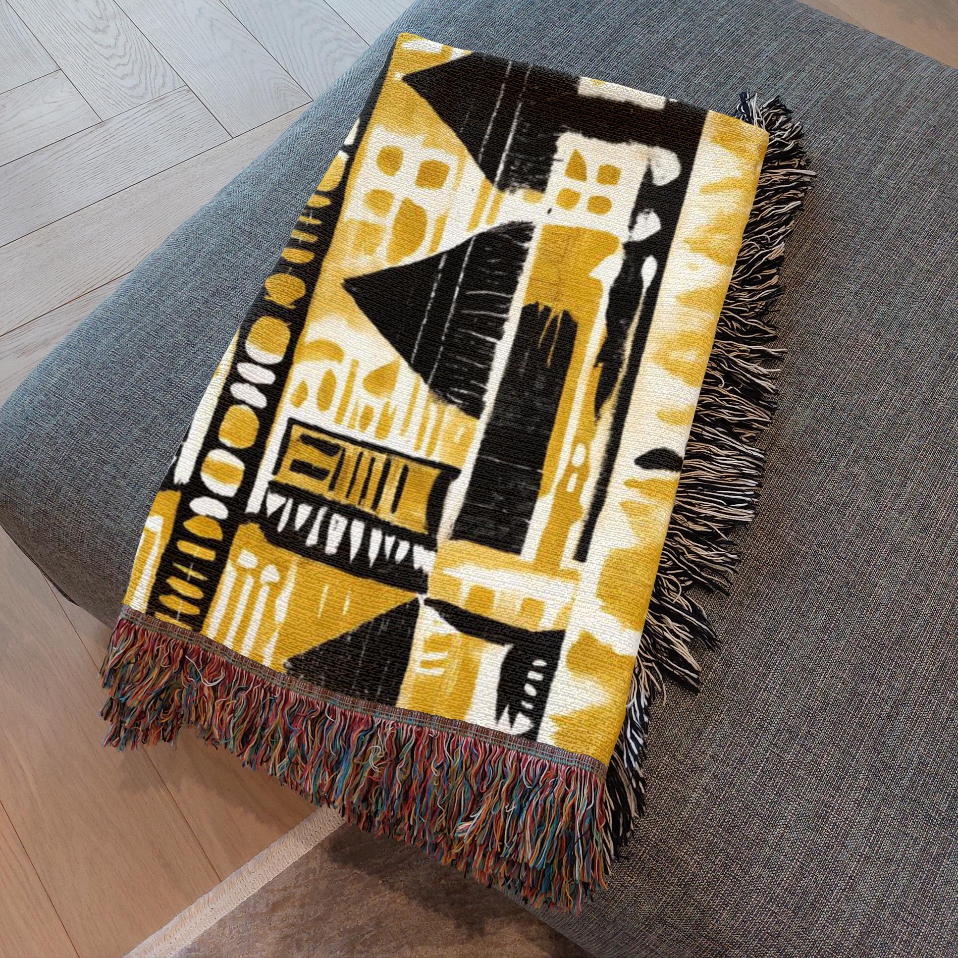 Tribal African Pattern Woven Blanket - SANKTUARI DECOR