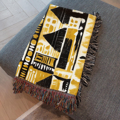 Tribal African Pattern Woven Blanket - SANKTUARI DECOR