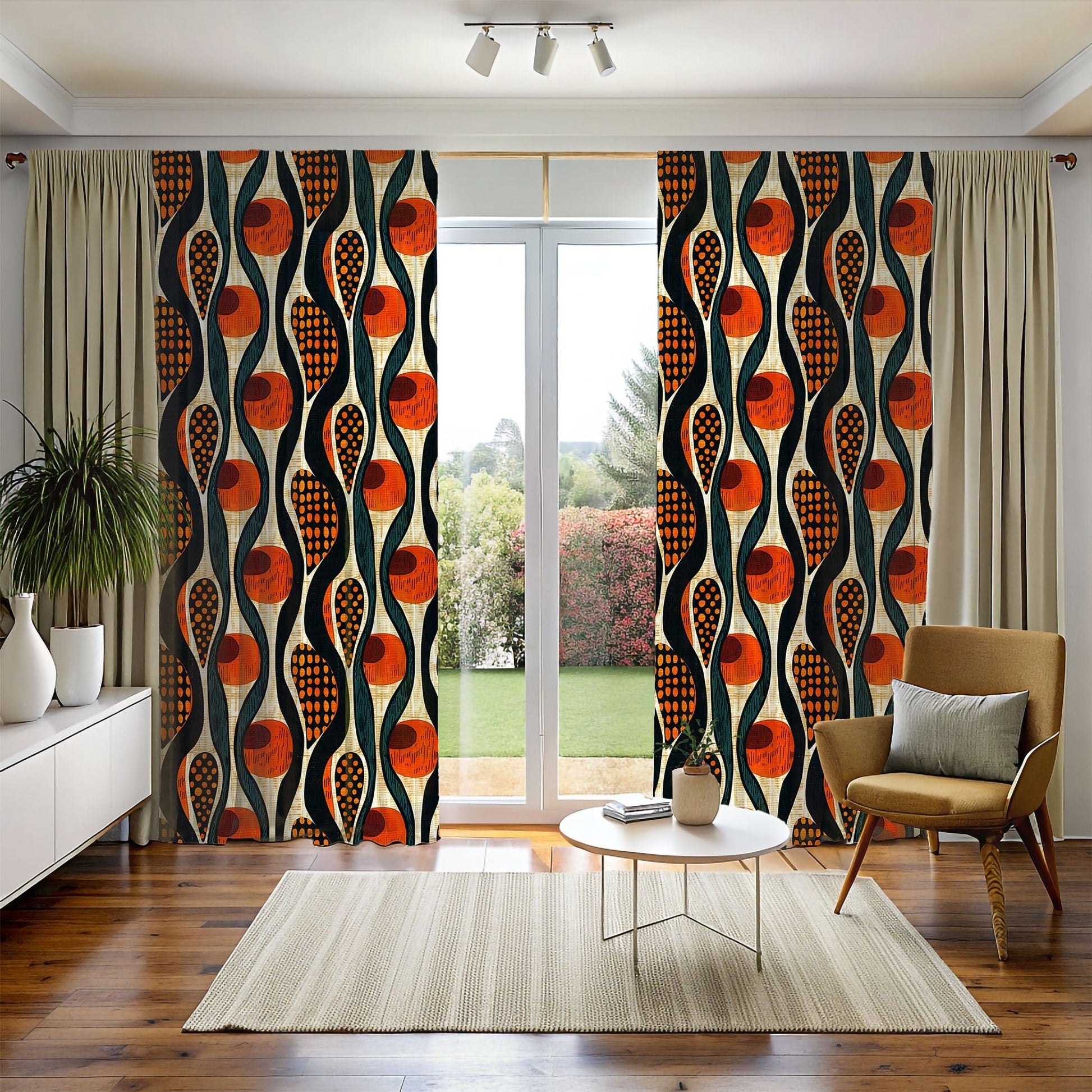 Tribal African Print Window Curtains - SANKTUARI DECOR