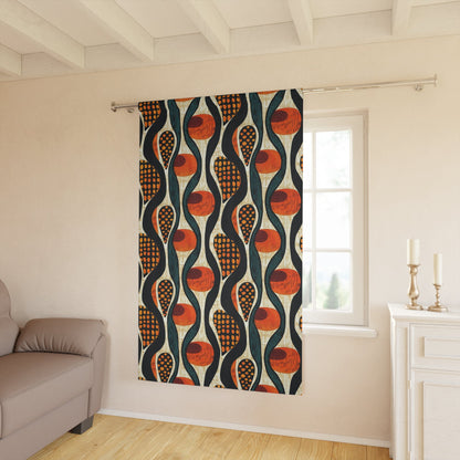 Geometric African window curtain panels