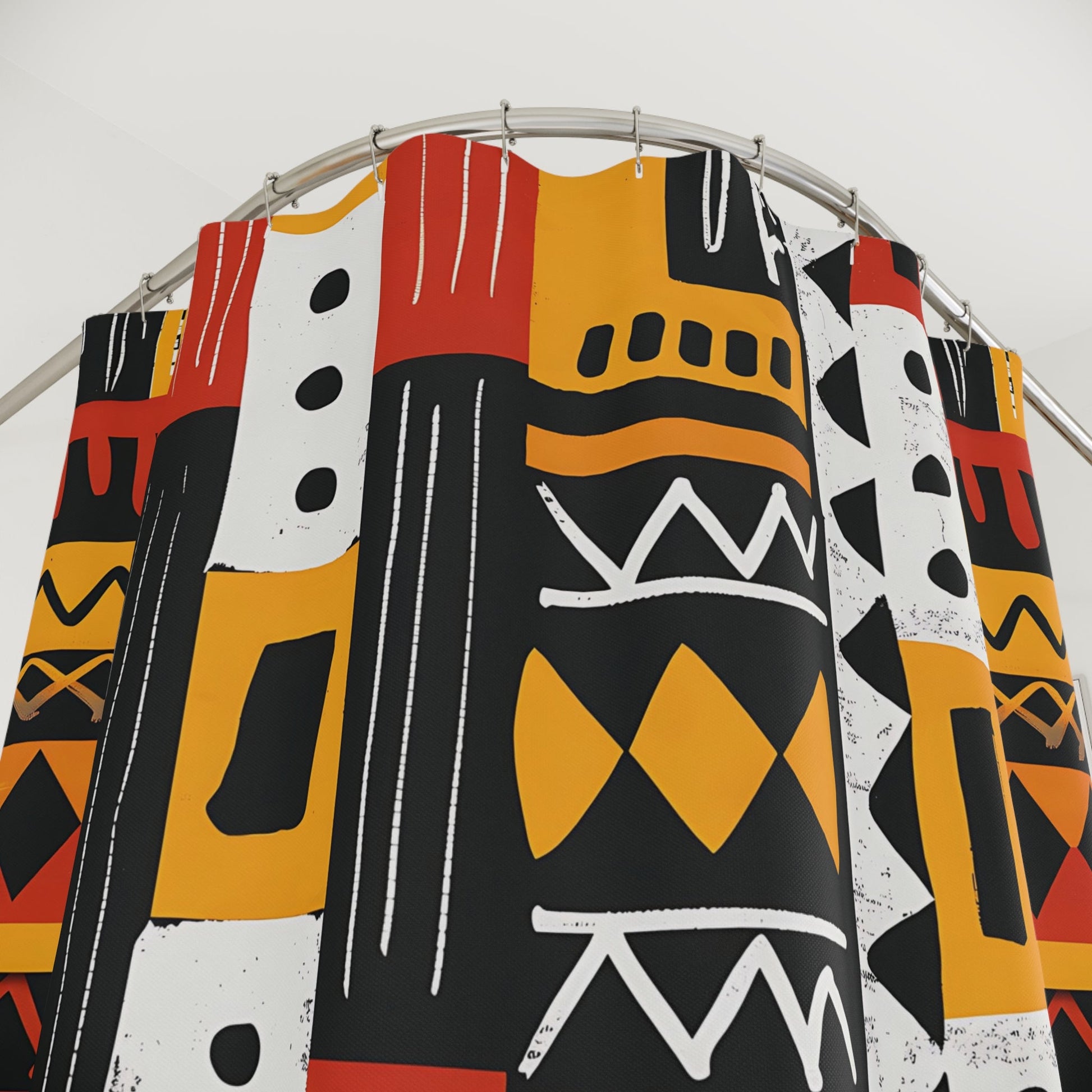 Tribal Geometric Pattern Shower Curtain - SANKTUARI DECOR