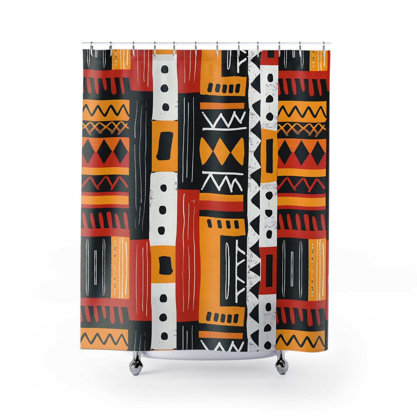 Tribal Geometric Pattern Shower Curtain - SANKTUARI DECOR