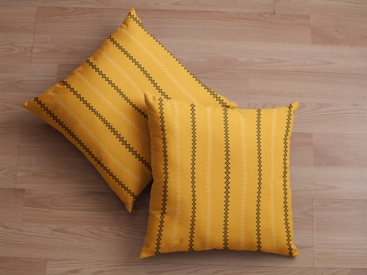 Gold Mudcloth Print Throw Pillow