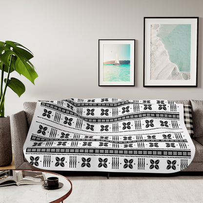 White African Cowrie Shells Sherpa Blanket - SANKTUARI DECOR