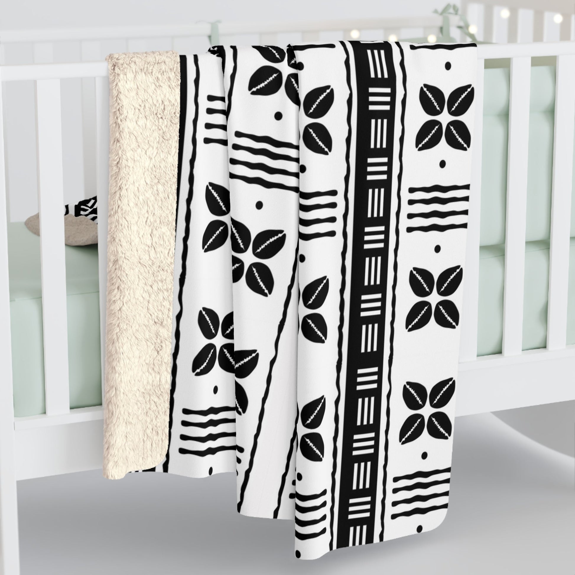 White African Cowrie Shells Sherpa Blanket - SANKTUARI DECOR