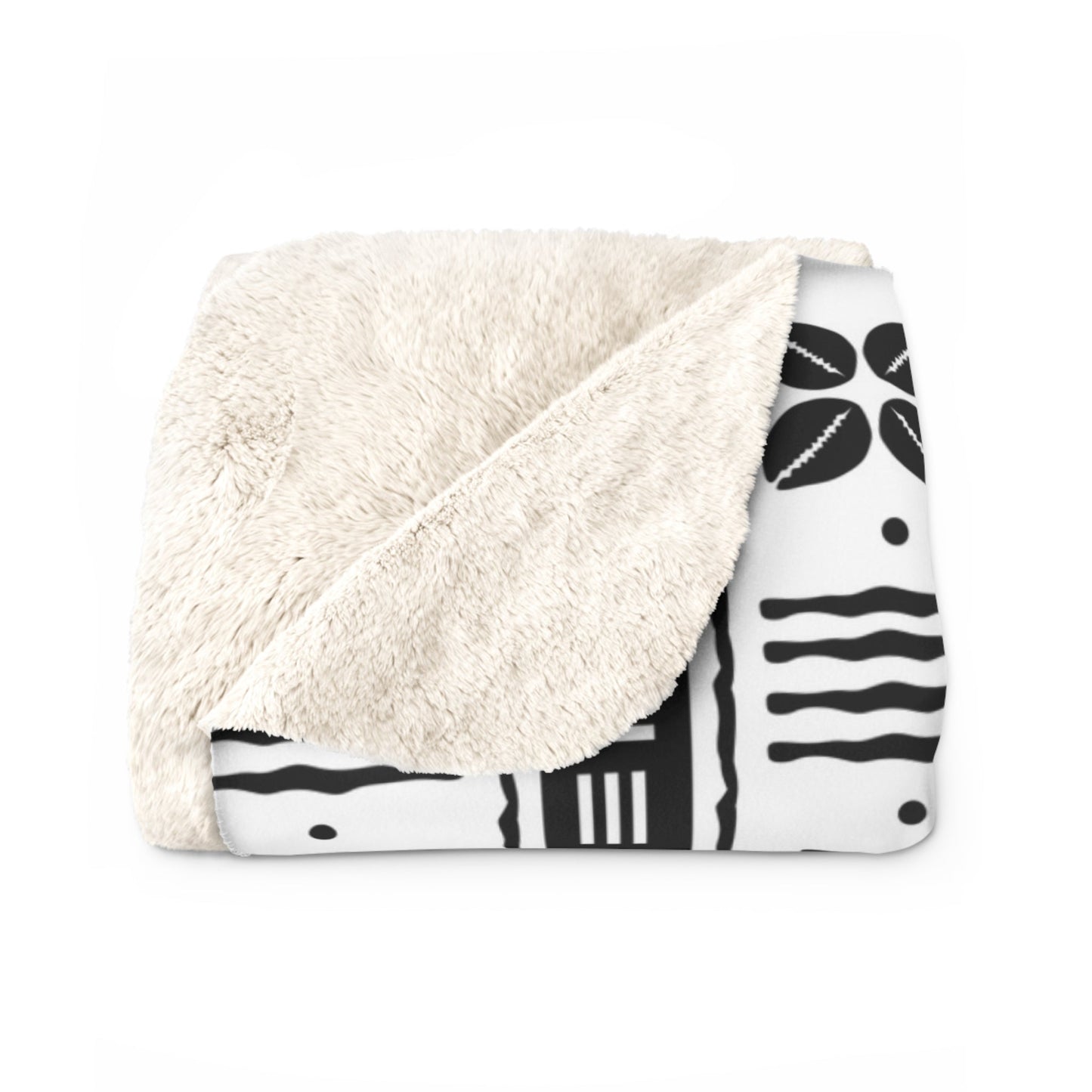 White African Cowrie Shells Sherpa Blanket - SANKTUARI DECOR