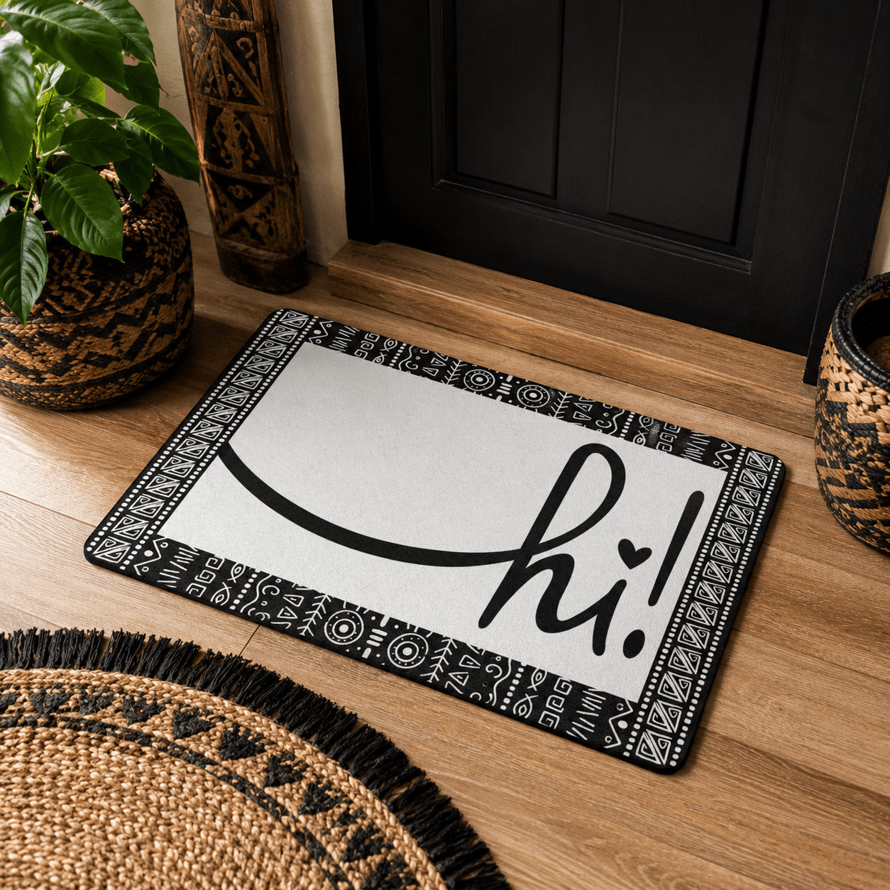 White Afro Boho Hi Doormat - SANKTUARI DECOR