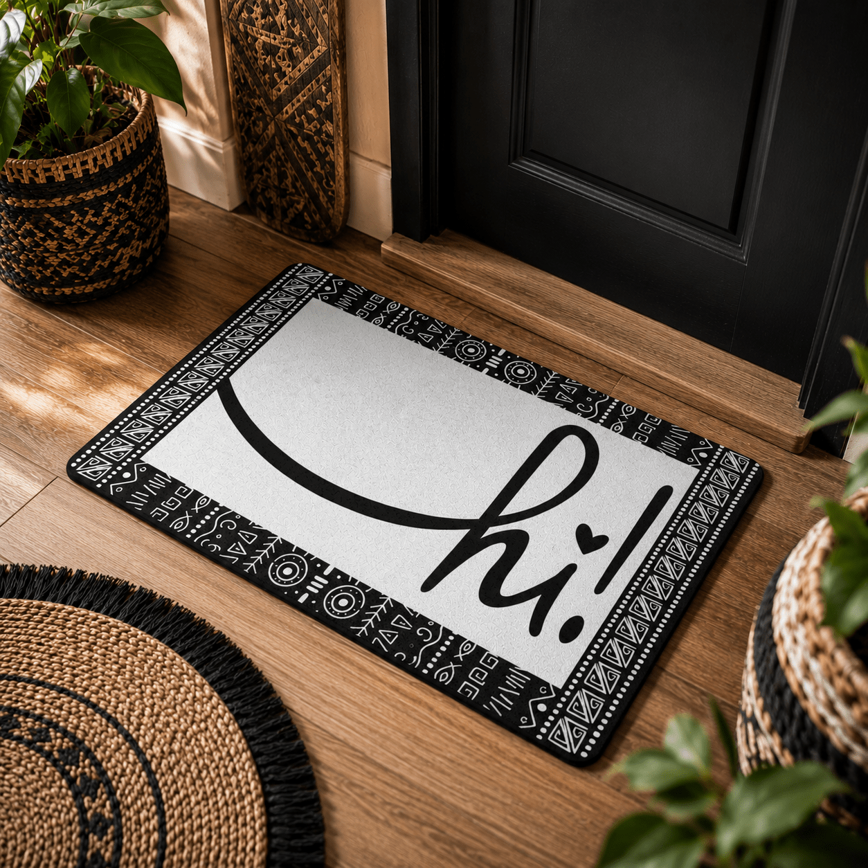 White Afro Boho Hi Doormat - SANKTUARI DECOR