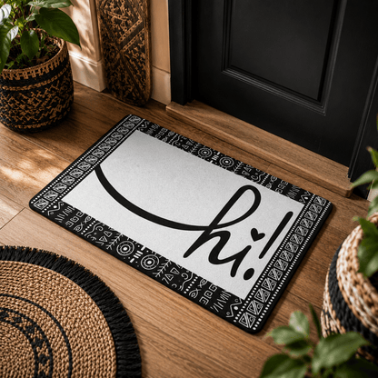 White Afro Boho Hi Doormat - SANKTUARI DECOR