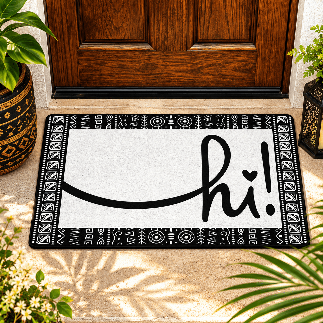 White Afro Boho Hi Doormat - SANKTUARI DECOR