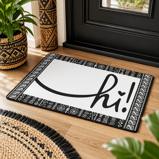 White Afro Boho Hi Doormat