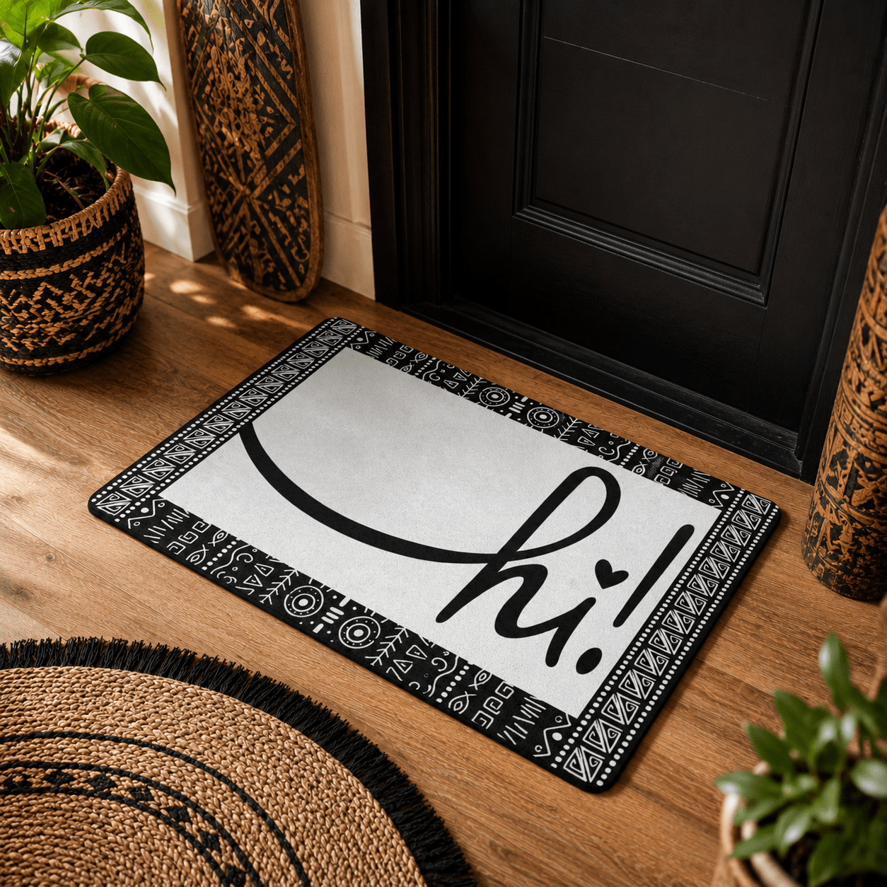 White Afro Boho Hi Doormat - SANKTUARI DECOR