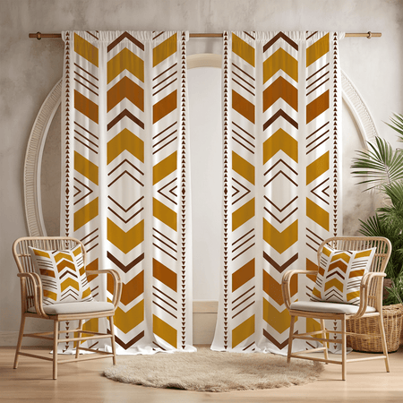 White Bogolan Mudcloth Living Room Set - SANKTUARI DECOR