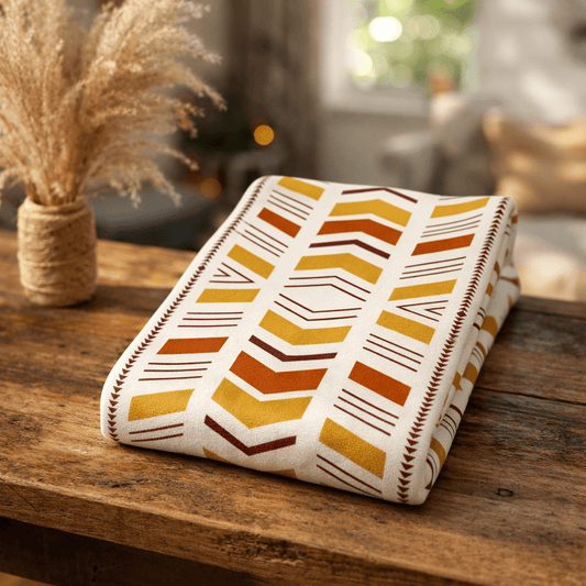 White Bogolan Sherpa Blanket - SANKTUARI DECOR