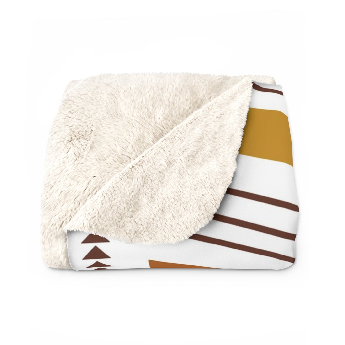 White Bogolan Sherpa Blanket - SANKTUARI DECOR