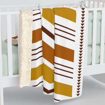 White Bogolan Sherpa Blanket - SANKTUARI DECOR
