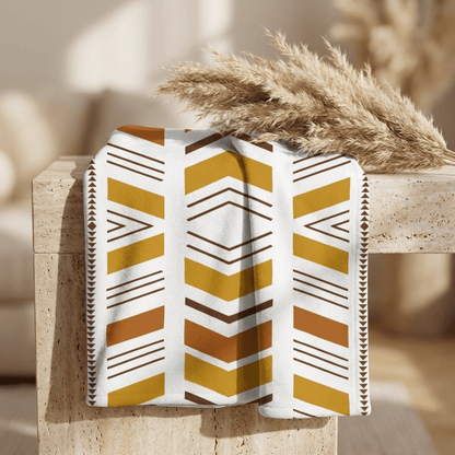 White Bogolan Sherpa Blanket - SANKTUARI DECOR