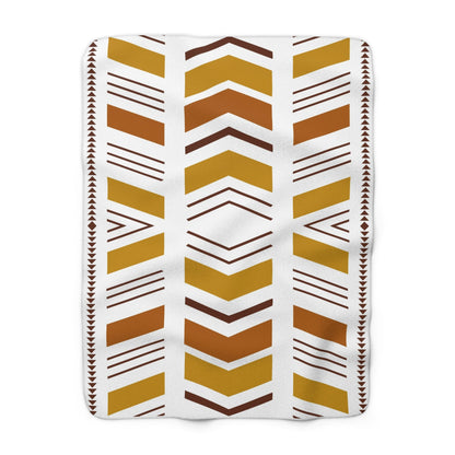 White Bogolan Sherpa Blanket - SANKTUARI DECOR