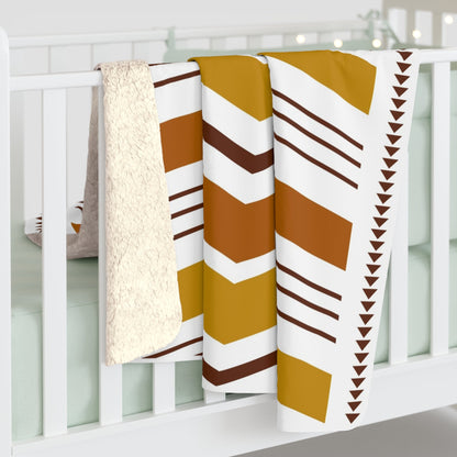 White Bogolan Sherpa Blanket - SANKTUARI DECOR