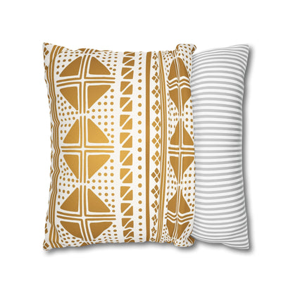 White Gold Tribal Pillow Cover - SANKTUARI DECOR