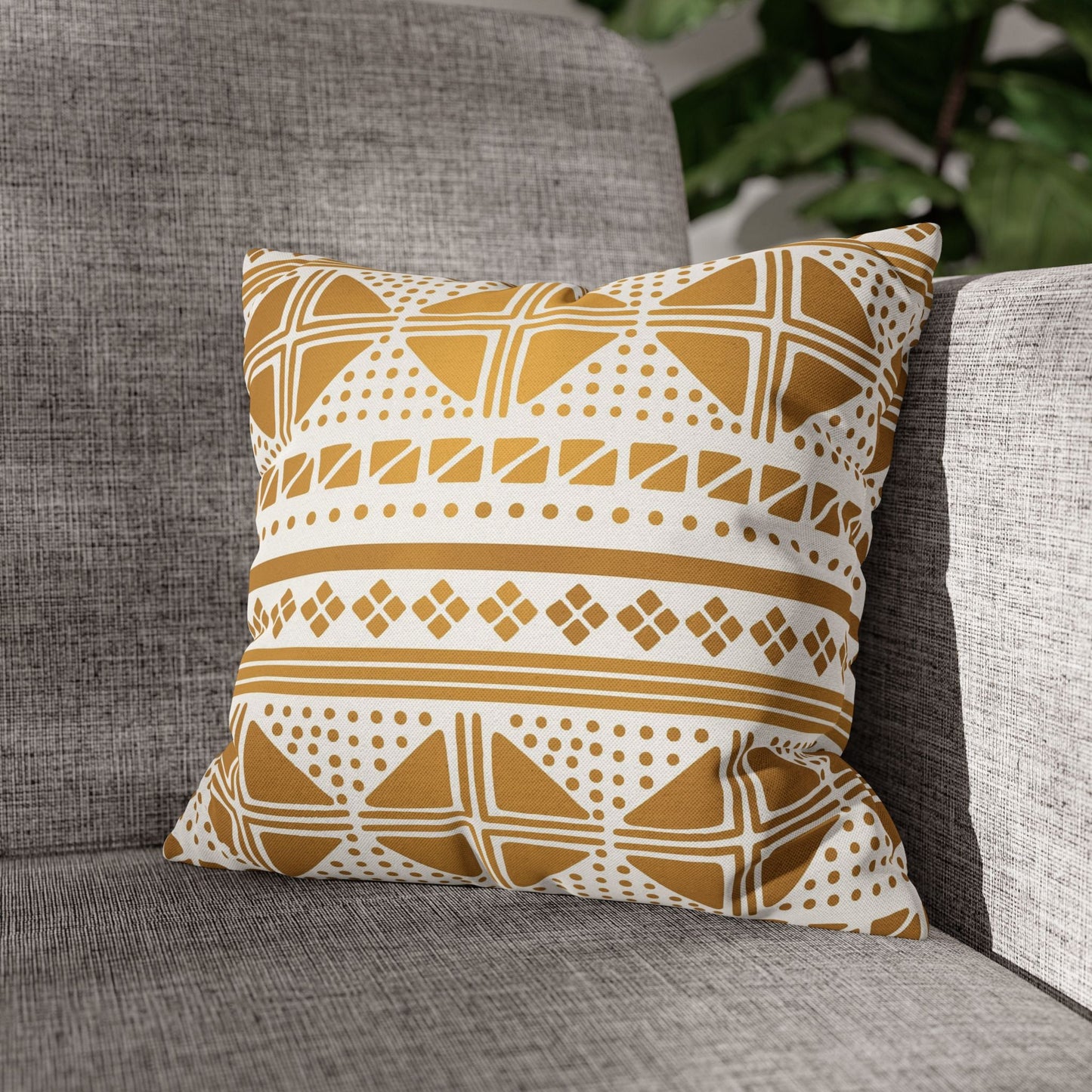White Gold Tribal Pillow Cover - SANKTUARI DECOR
