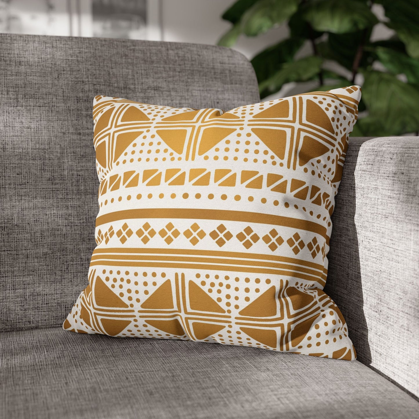 White Gold Tribal Pillow Cover - SANKTUARI DECOR