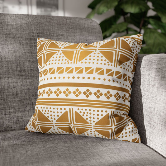 White Gold Tribal Pillow Cover - SANKTUARI DECOR