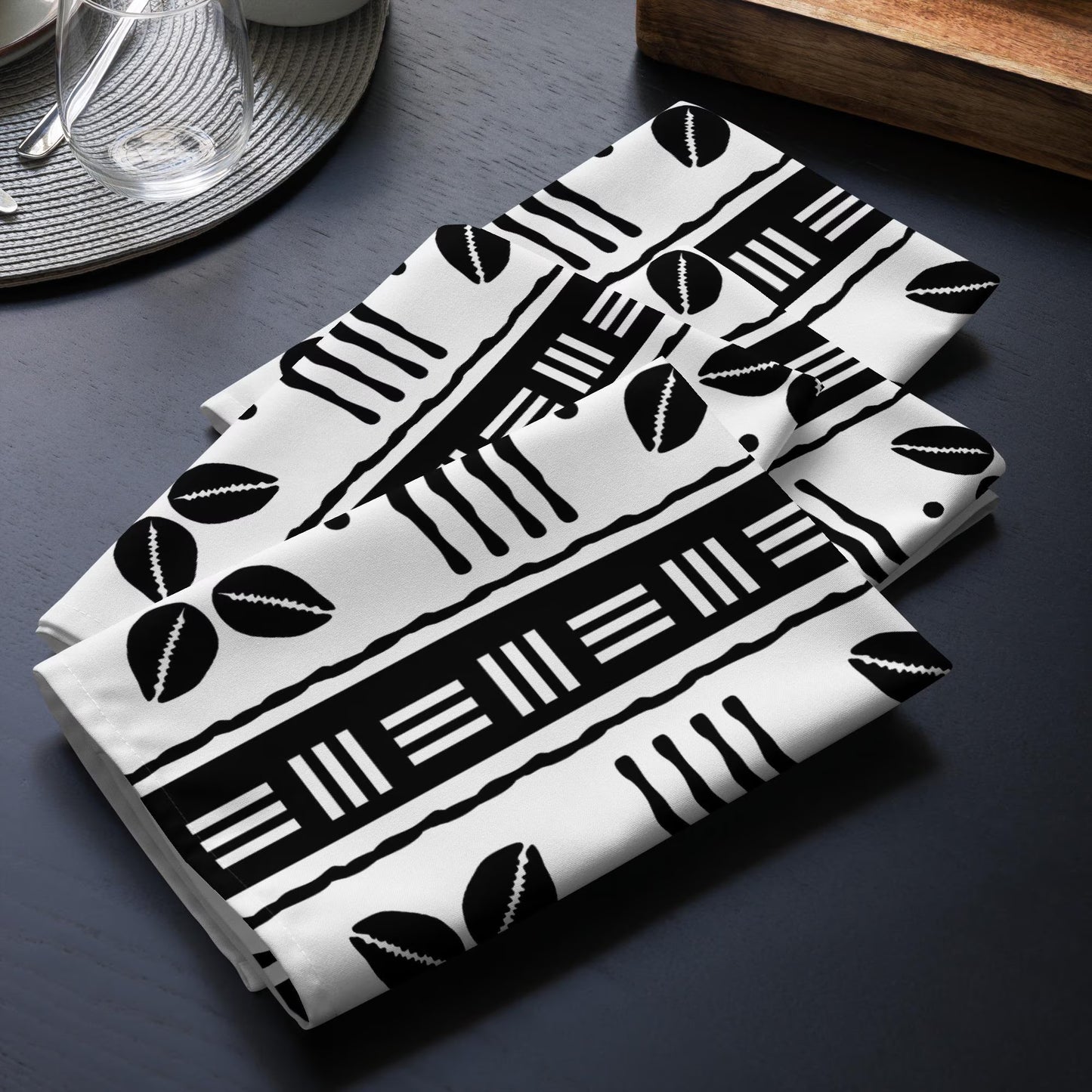 Cowrie Shell Mudcloth Napkin Set